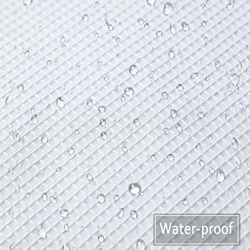 NANAN Tier Curtains, Waffle Weave Textured Short Curtain for Bathroom Waterproof Window Covering Kitchen Cafe Curtains - 30" x 24", White, Set of 2 - Image 4