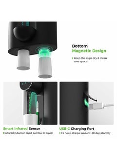 Hihonor Induction Mouthwash,540ml Large Capacity,USB Charging Design,3-Speed Flexible Adjustment,Long Life,Suitable for Wall/Desktop(Black)  - Image 3