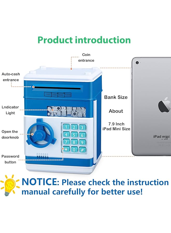 إيروريكس حصالة نقود للأولاد، ألعاب للأطفال بعمر 6 و8 و10 سنوات، هدايا للأولاد بعمر 4 و5 و6 و7 و8 و9 و10 و12 سنة، ماكينة صرف آلي، صندوق توفير نقود للأطفال، هدايا عيد ميلاد للأولاد - Image 3
