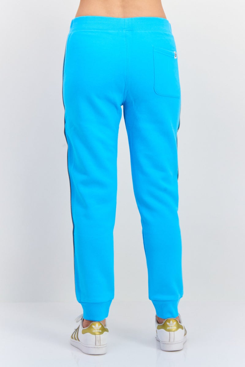 Aape By A Bathing Ape Women Regular Fit Brand Logo Jogger Pants, Blue - Image 4