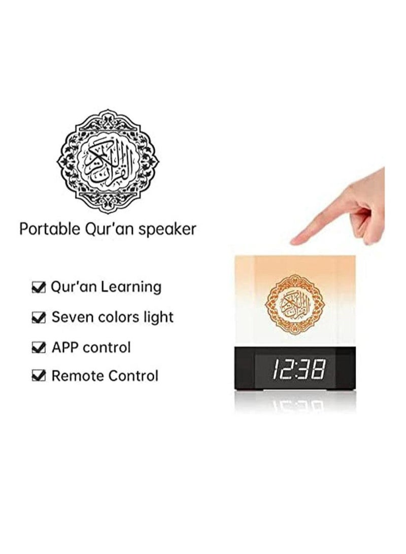 Equantu Touch Lamp Quran Speaker with Bluetooth, Remote and App Control, Digital Clock, 7 Color Light Modes, Quran Recitation, Tafseer, and Multi Languages Translation Special Gift for Eid Mubarak and Hajj  - Image 3