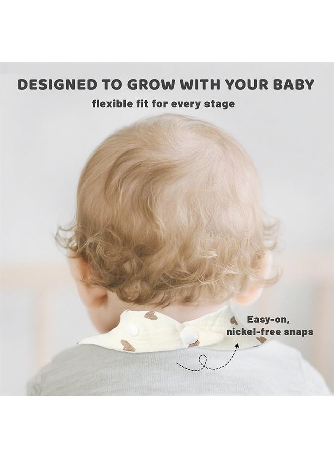 7 Pcs Unisex Baby Triangle Drool Bibs, Soft Absorbent Muslin Cotton Bandana Bibs, Suitable for Infant Teething, Drooling and Daily Use - Image 3