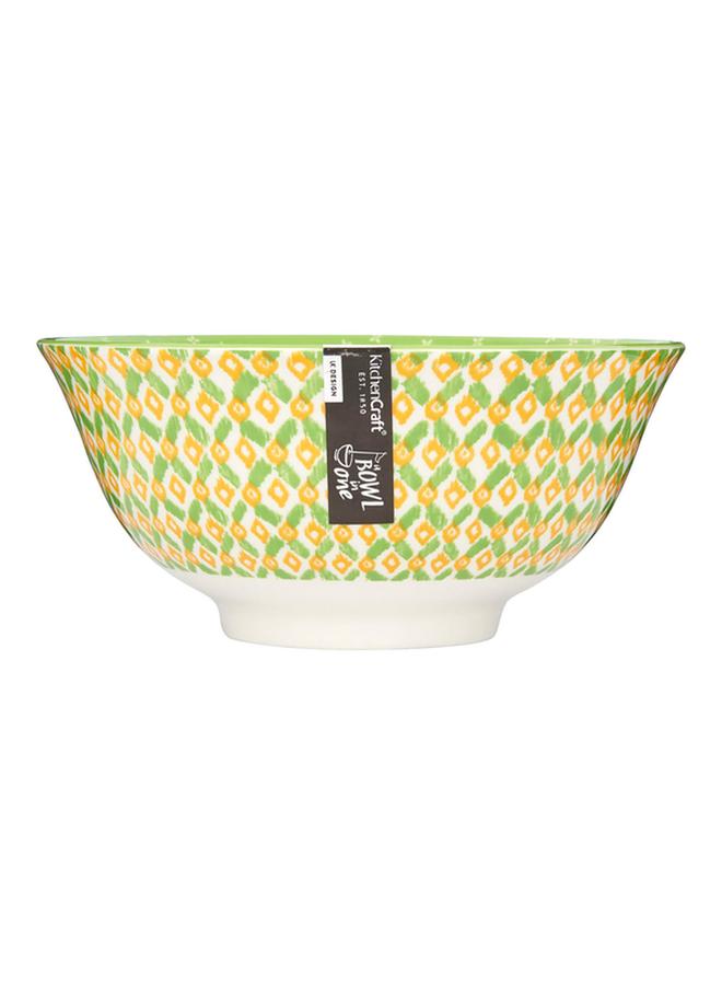 KitchenCraft Geometric Design Food Safe Ceramic Bowl Multicolor 15.7cm KCBOWL11 - Image 1