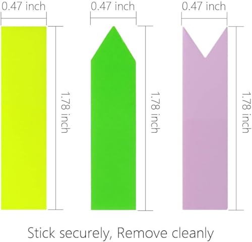 KICNIC 3000 Pieces Page Markers Sticky Index Tabs, Arrow Flag Tabs Self Adhesive, Colored Notes Tab Stickers for Notebook, Documents, Books [10 Colors, 3 Designs] Sticks Securely, Removes Cleanly - Image 3