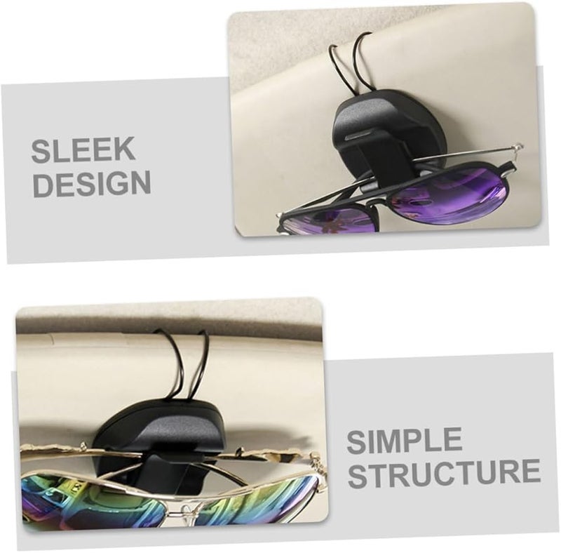Compact Visor Clip Car Sunglass Holder Space Saving Organizer Scratch Resistant Black - Image 5