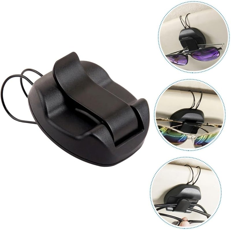 Compact Visor Clip Car Sunglass Holder Space Saving Organizer Scratch Resistant Black - Image 4