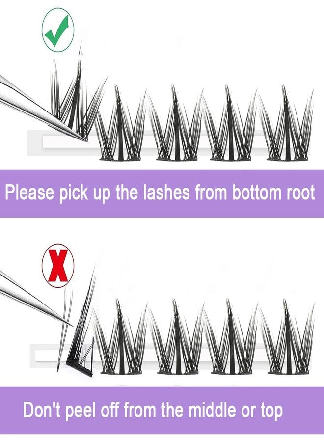 MAYCREATE® 100PCS Wispy Lash Clusters Natural Eyelash Clusters C Curly Fairy Cluster Lashes with Spikes Eyelashes DIY Lash Extension Natural Look Wispy Manga Lashes at Home - Image 5