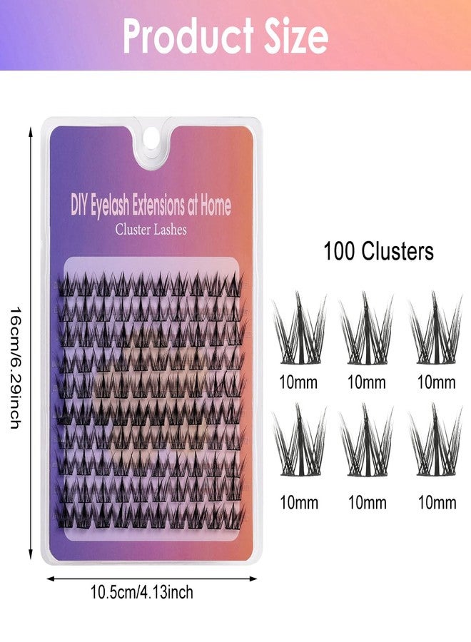 MAYCREATE® 100PCS Wispy Lash Clusters Natural Eyelash Clusters C Curly Fairy Cluster Lashes with Spikes Eyelashes DIY Lash Extension Natural Look Wispy Manga Lashes at Home - Image 2