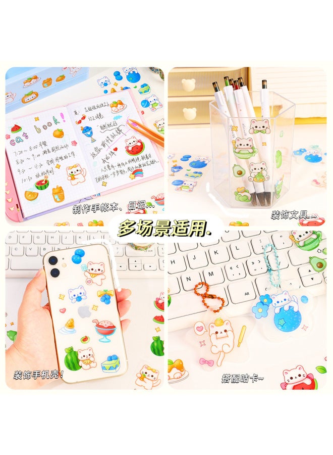 HELPS Cartoon Cat Stickers For Kidsren Creative Pet Transparent Stickers For Kidsren Diy Waterproof Handbook Thermos Cup Decorative Stickers - Image 3