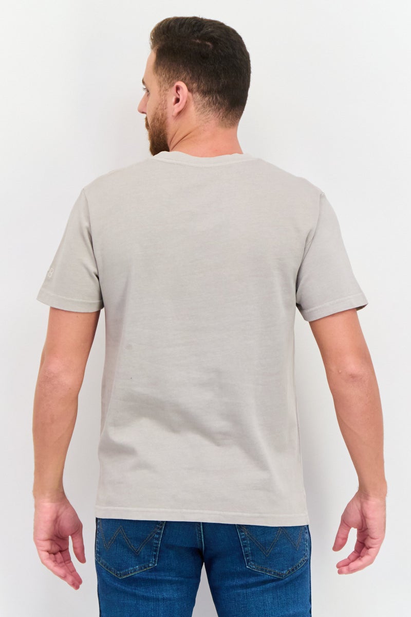 Original Paperbacks Men Crew Neck Short Sleeve Embroidered Logo T-Shirt, Grey - Image 3