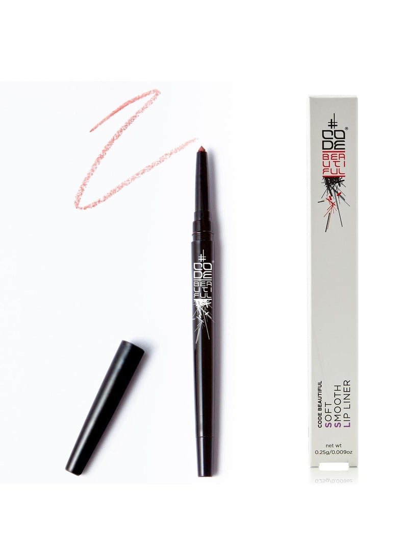 CODE Beautiful Lip Liner  3 in 1 Lipliner Lipstick Lip Plumper  Lip Liner Sharpener Built In  Nude Lip Liner  Vegan  Cruelty Free Lipliner  SSL Soft Smooth Lip Liner 