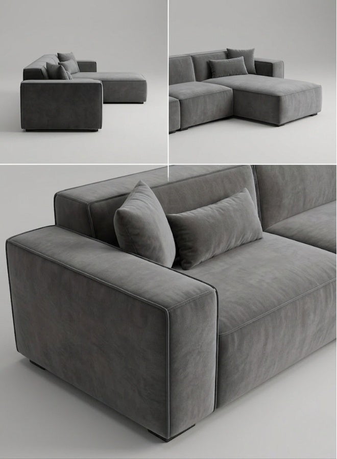 SULSHA طقم أريكة فاخرة على شكل L | أريكة زاوية | أثاث تصميم حديث أريكة قسم للمعيشة (رمادي) - Image 2
