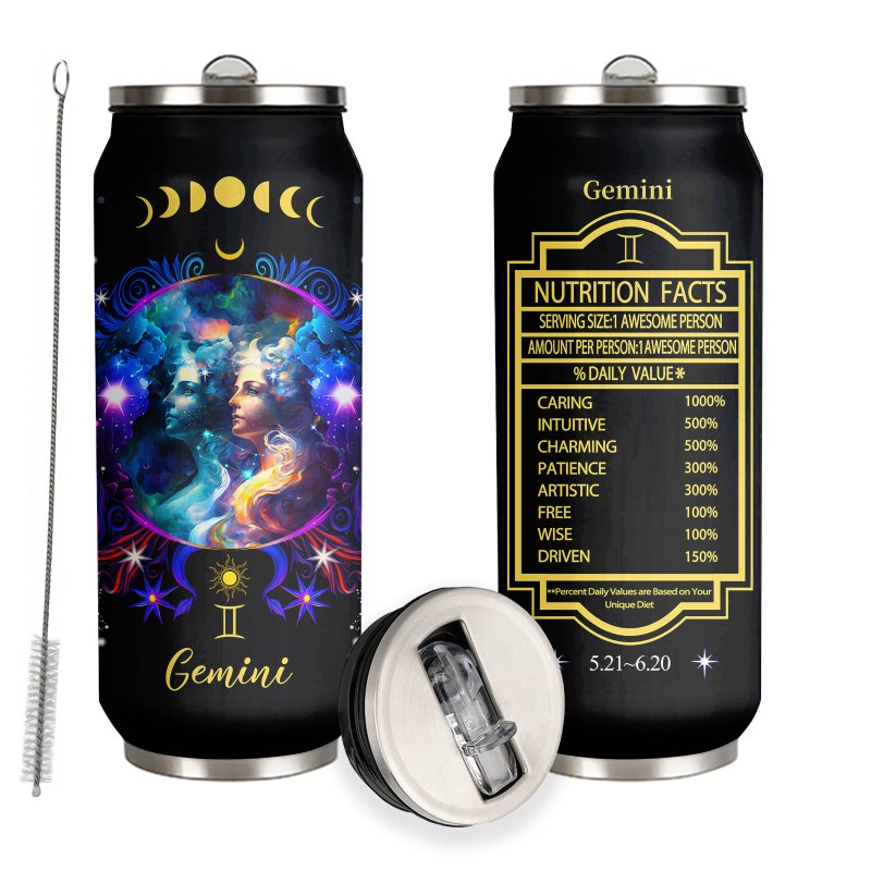 YOPIGOT Gemini Constellation Tumbler Zodiac Stainless Steel Tumbler Men Women Astrology Fans Birthday Gifts Zodiac Tumbler With Straw Lid Coffee Mugs Car Cup 17 Oz