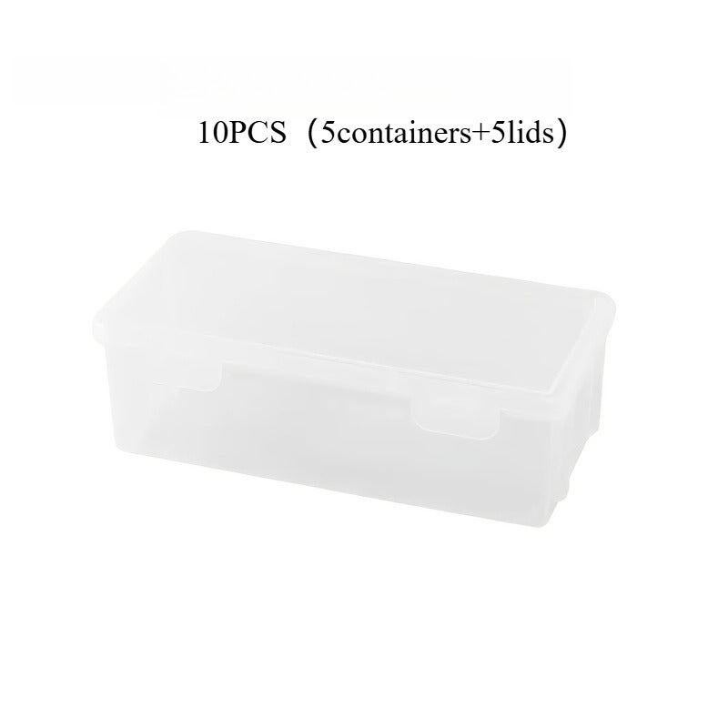 10pcs (5pcs Containers And 5pcs Lids) Large Storage Boxes with Lids - Heavy-Duty Organizing Bins, Stackable Containers for Office, Arts & Crafts, Lightweight And Portable, Snap-On Lid Design, Home Workspace Organization And Storage for, Utility Box - Image 1