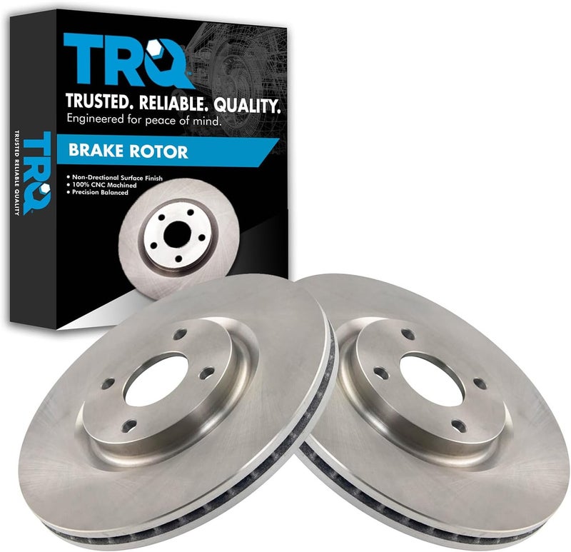 TRQ Front Brake Rotor Set Vented Compatible with 2018-2022 Ford EcoSport - Image 1