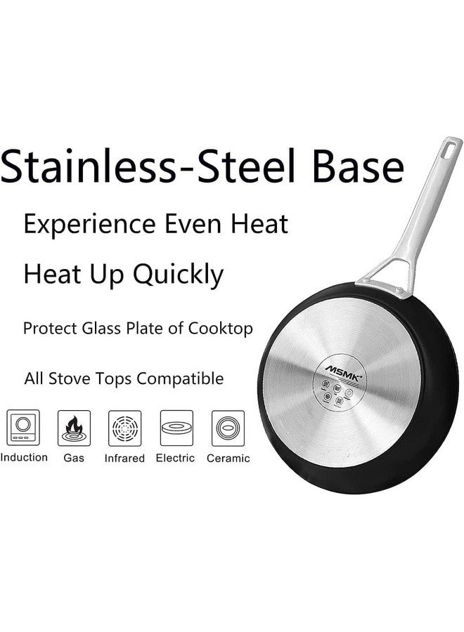 MsMk 12 Inch Nonstick Frying Pan with Lid, Titanium and Ceramic Nonstick skillet with lid, PFOA Free, Non-Toxic, Stay-Cool Handle, Scratch-resistant, Dishwasher Safe, Oven Safe to 700°F - Image 5