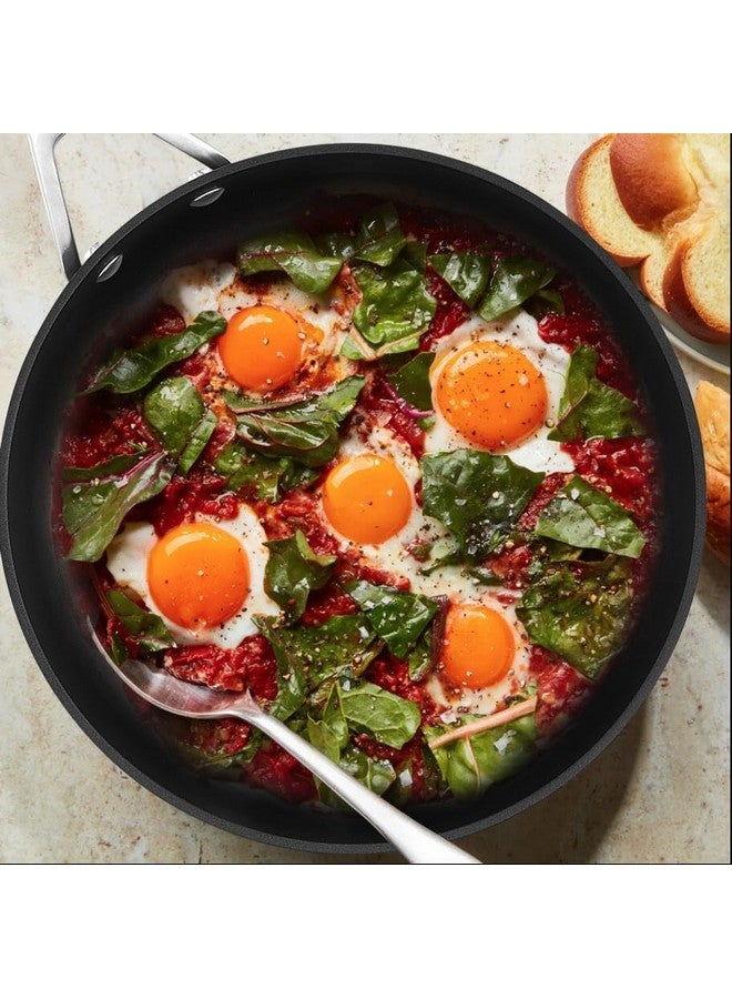 MsMk 12 Inch Nonstick Frying Pan with Lid, Titanium and Ceramic Nonstick skillet with lid, PFOA Free, Non-Toxic, Stay-Cool Handle, Scratch-resistant, Dishwasher Safe, Oven Safe to 700°F - Image 2