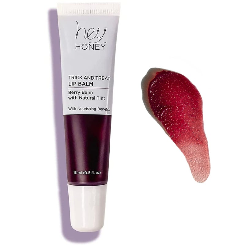 Hey Honey Skincare Trick and Treat Honey Berry Plumping Lip Balm | 2 In 1 Natural Tint with Hydrating & Moisturizing Properties | Targeting Your Lips Area Wrinkles | 0.5 oz (Honey Berry) - Image 1