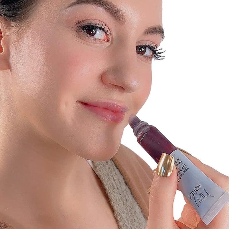 Hey Honey Skincare Trick and Treat Honey Berry Plumping Lip Balm | 2 In 1 Natural Tint with Hydrating & Moisturizing Properties | Targeting Your Lips Area Wrinkles | 0.5 oz (Honey Berry) - Image 2