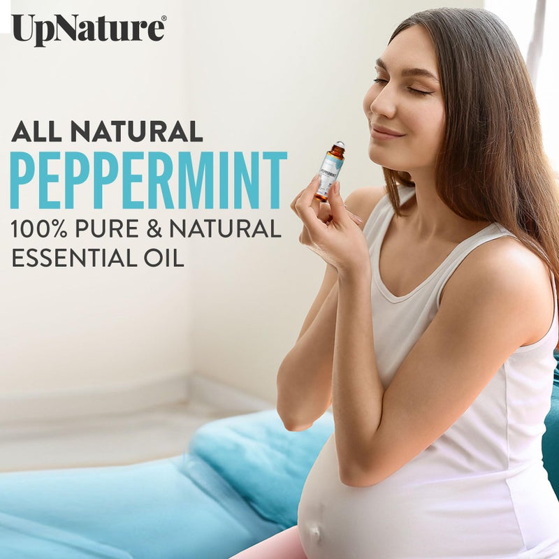 UpNature Peppermint Essential Oil Roll On - Natural Nausea Morning Sickness Relief for Pregnant Women - Pregnancy Must Haves Rollerball Roller - Image 2