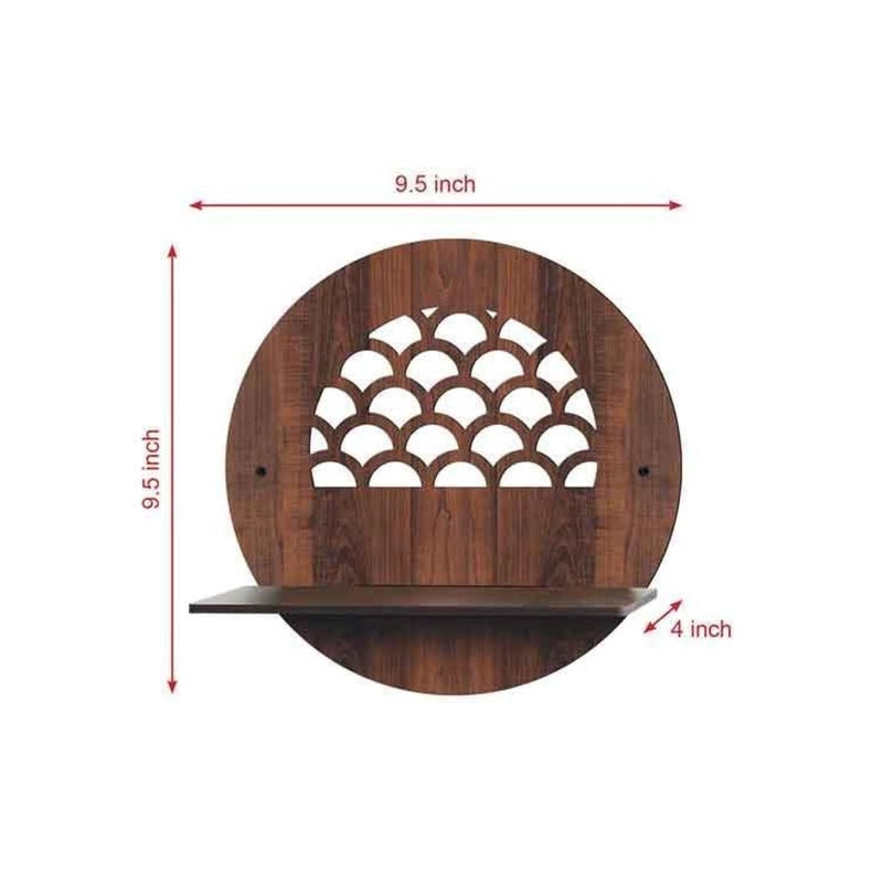 Ingo creation Wall Mounted Shelf for Living Room Stylish MDF Floating Shelf Freestanding for Living Room Bedroom Kitchen Easy Assembly Set of 4Round Shelf - Image 5