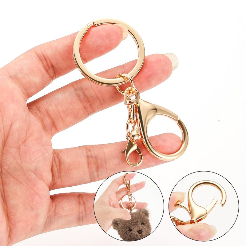 Gkeygo 10 Pack a Set Metal Lobster Claw Clasps and Key Rings, Key Chain Accessories, Keychain Making kit for Keys, Art Crafts, Jewelry Making, Silver - Light Gold - Image 3