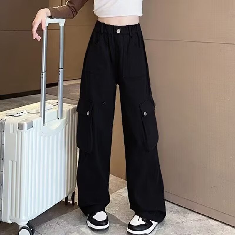 Girls' Casual Pants Sports Pants Fashionable Girls' Large Children'S Cute Pants Loose Trendy Pants - Image 1