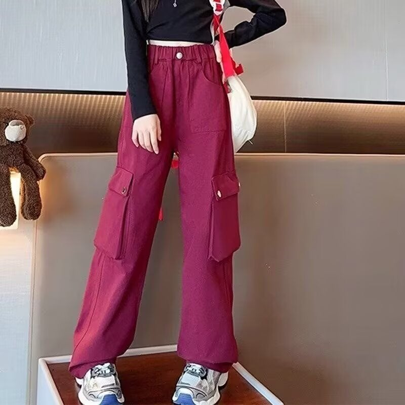 Girls' Casual Pants Sports Pants Fashionable Girls' Large Children'S Cute Pants Loose Trendy Pants - Image 5