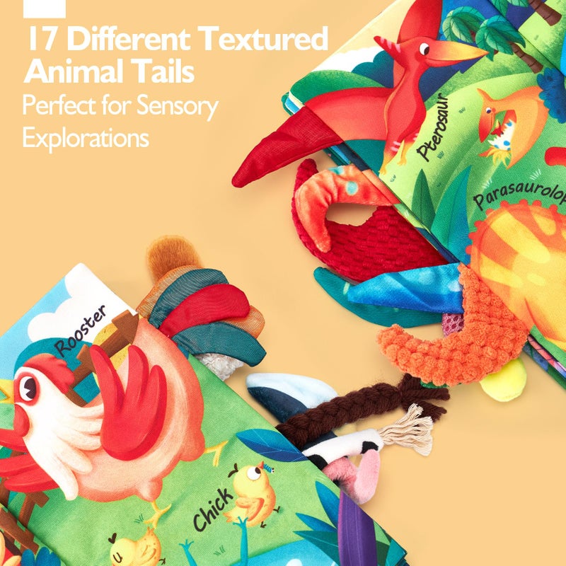 hahaland Baby Books 2PCS - Baby Toys 0-6 Months - Touch & Feel Tummy Time Sensory Soft Books for Babies 0-12 Months, Stroller Travel Toys - Image 3