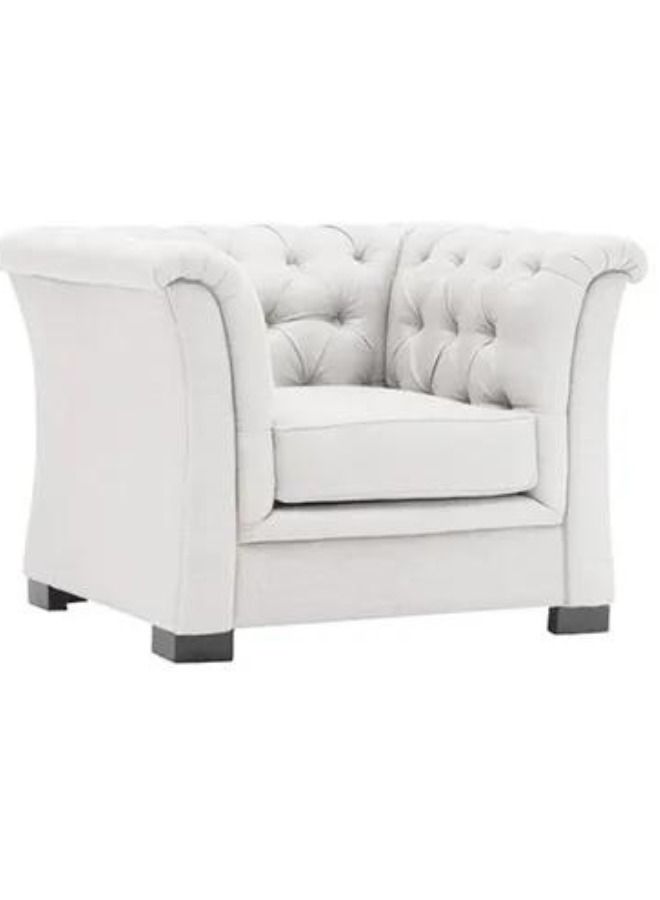 Chester Hill Single Fabric Sofa 1 Seater White 90x80x80