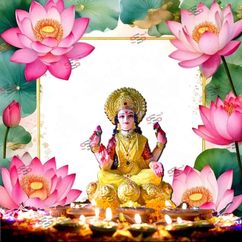 S2S قماش خلفية لوتس إطار لتزيين البوجا التقليدي، قماش تزيين خلفية | قماش ستارة للمهرجانات والفعاليات والمناسبات - (5 × 5 قدم) - Image 3