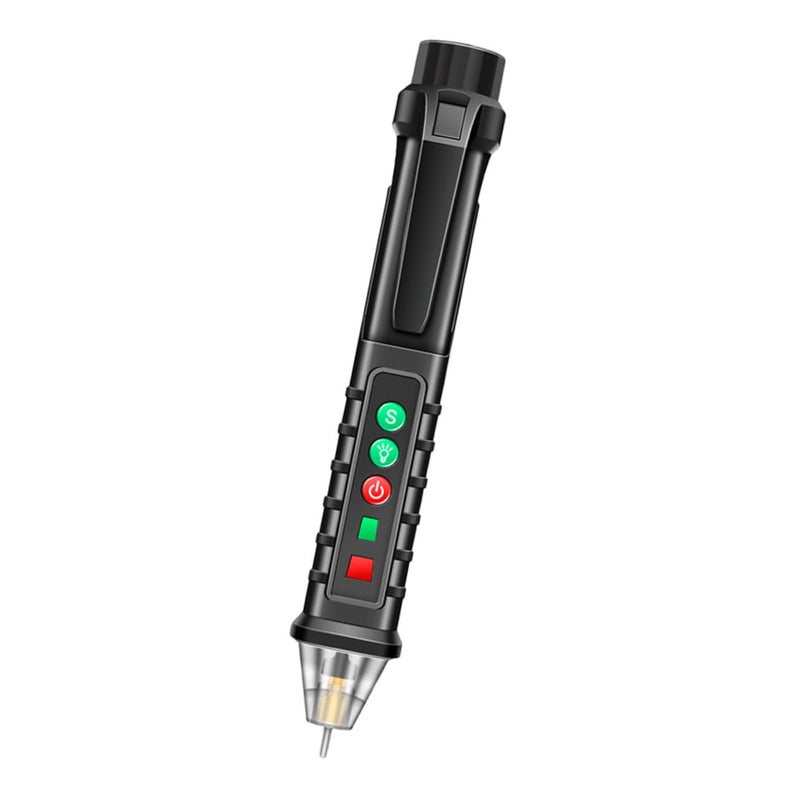 Black Electric Voltage Detector Non Contact Tester With Voice Prompt Flashlight Volt Measurement - Image 1