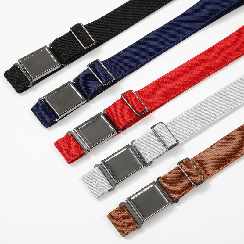 Kajeer Magnetic Boys Belt, Adjustable Elastic Kids Belts for Boys Girl with Magnetic Buckle(Black+Navy Blue+Brown+Grey) - Image 5