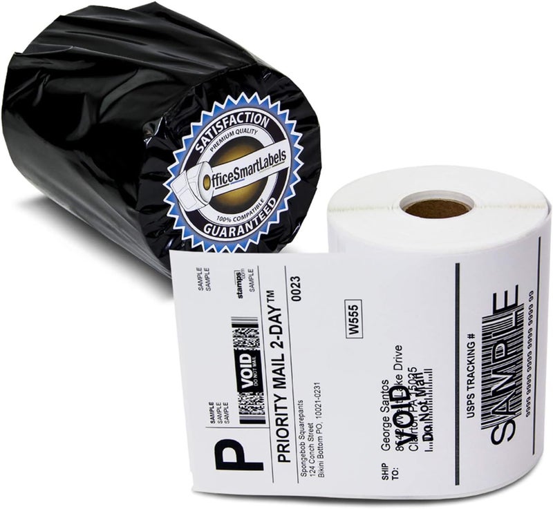 OfficeSmartLabels - 4 x 6 inch 4XL Internet Postage Shipping Labels, Compatible with 1744907 (1 Roll / 220 Labels Per Roll) - Image 1
