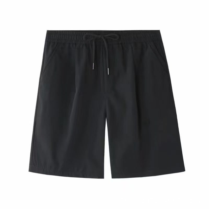 Summer Mens Simple and Handsome Sports Shorts Mens Loose Sports Running Mens Home Comfortable Breathable Quick-Drying Shorts Black shorts 