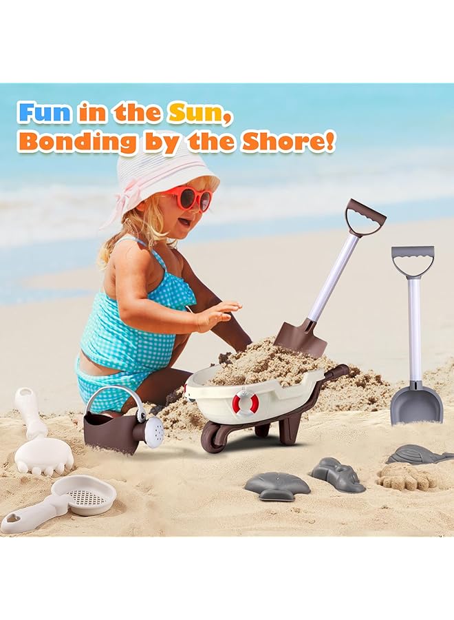 KASTWAVE Beach Sand Toys 18Pcs Beach Toy Trolley With Beach Bucket Beach Shovels Water Wheel Watering Can And Sea Animals Molds Summer Outdoor Travel Toys - Image 2