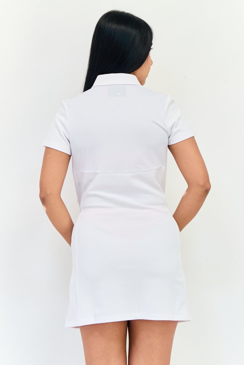 Lyle & Scott Women Brand Logo Mini Dress, White - Image 3