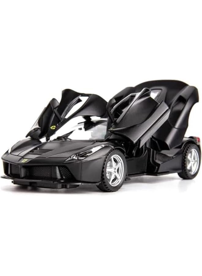 MIXDE 1:32  Model Pull Back Car Toy car with Sound and Light for Kids Boy Girl, Metal Body, Door Opened, Black  - Image 2