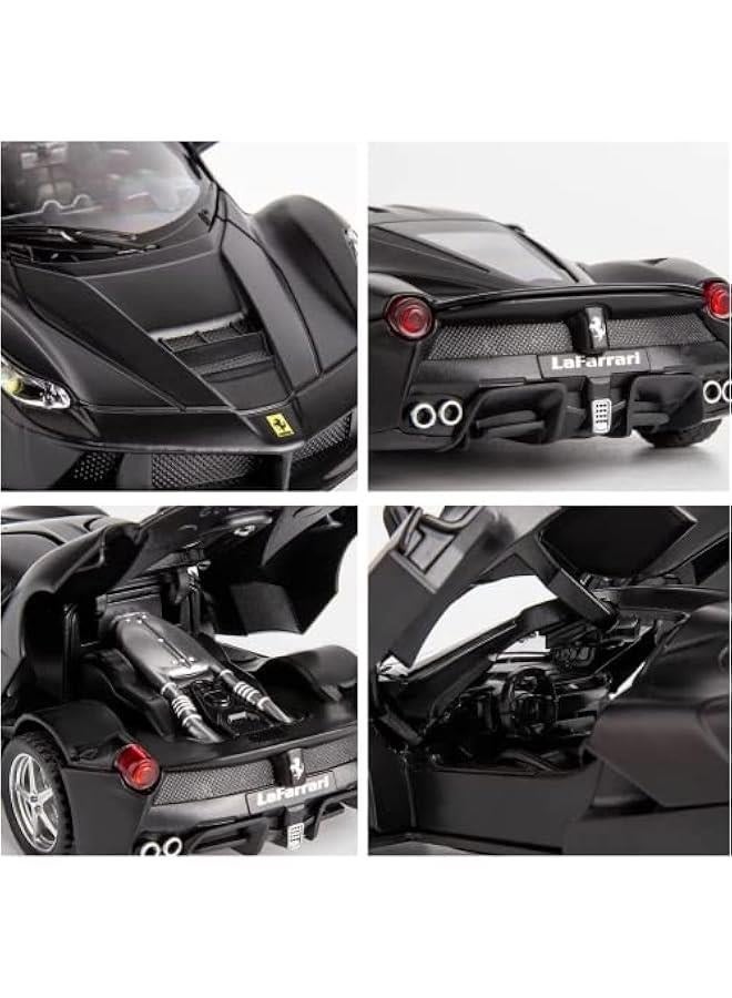 MIXDE 1:32  Model Pull Back Car Toy car with Sound and Light for Kids Boy Girl, Metal Body, Door Opened, Black  - Image 1