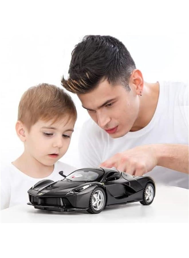 MIXDE 1:32  Model Pull Back Car Toy car with Sound and Light for Kids Boy Girl, Metal Body, Door Opened, Black  - Image 3