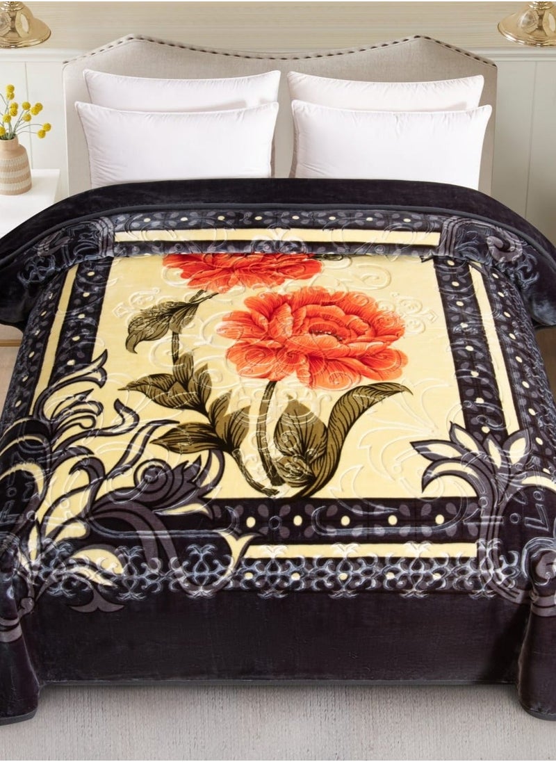 Soft-touch blanket engraved with distinctive winter designs and engravings, two-piece, 6 kg, size 240X220 cm