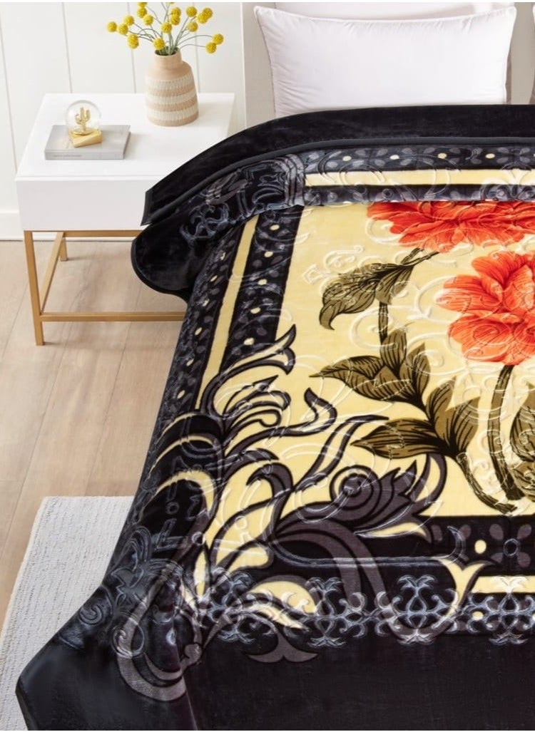 Soft-touch blanket engraved with distinctive winter designs and engravings, two-piece, 6 kg, size 240X220 cm