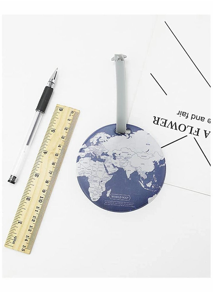 Generic World Map Luggage Tags Set, 4 Pcs Travel Bag Accessories, Identifier Label Holders for Backpack and Suitcase  - Image 5