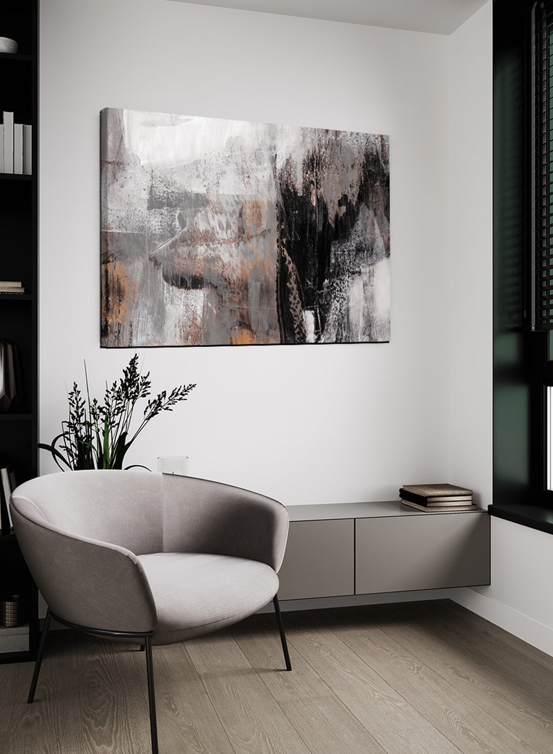 LOWHA Canvas Wall Art Stretched Over Wooden Frame with Dark Painting - Image 1