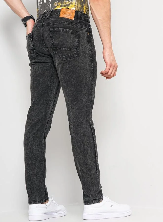 The Indian Garage Co The Indian Garage Co Men Black Mid Rise Slim Fit Solid Jeans