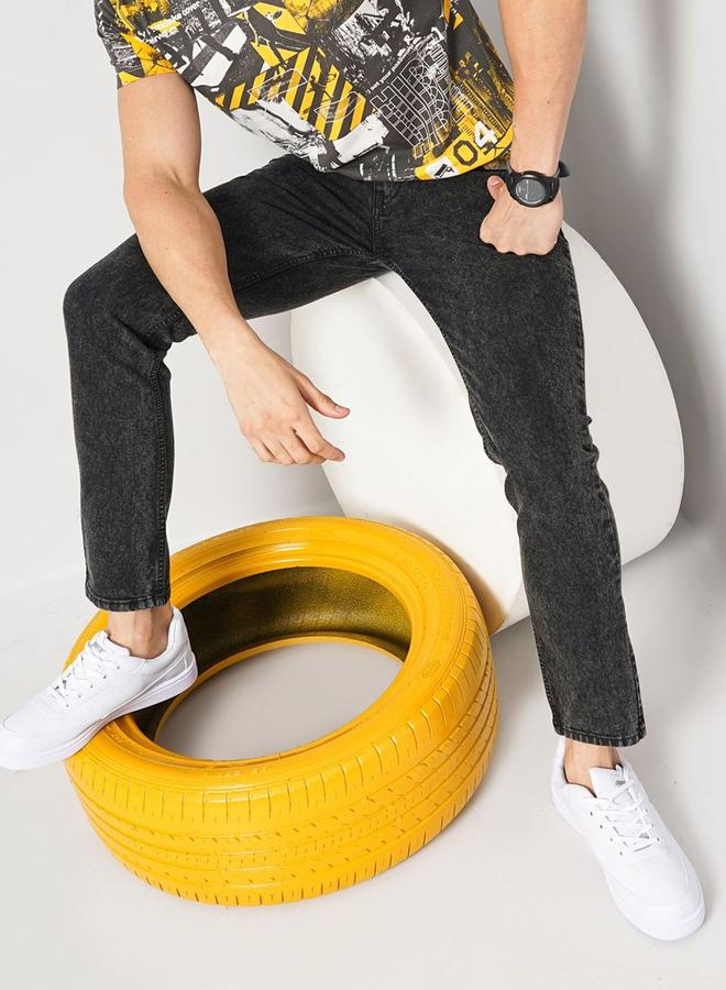 شركة المرآب الهندية جينز رجالي أسود ضيق بخصر متوسط من ذا إنديان جراج كو - Image 5