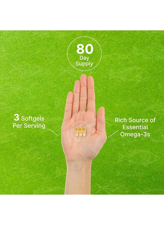 DEAL SUPPLEMENT Omega 3 Fish Oil Supplements, 3,000Mg Per Serving, 240 Softgels – Epa 1,200Mg + Dha 900Mg – Burpless Pills, Lemon Flavored, Wild Caught – Brain & Heart Support – Mercury Free, Non-Gmo  - Image 5
