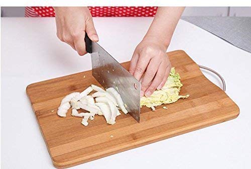 Denique Wooden Bamboo Cutting Board with Stainless Steel Handle Vegetable Chopping Board for Kitchen - Image 2
