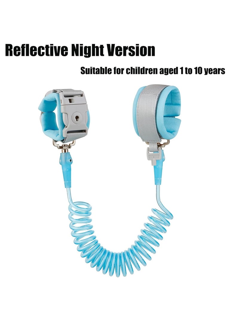 Anti Lost Wrist Link, Toddler Harness Walking Leash Safety Child Wristband Leashes for Babies Kids -Blue - Image 2