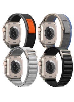 CATANES 4 Packs For Apple iWatch Bands Nylon Alpine and Trail Bands Compatible With Apple iWatch For Men Women Replacement Strap 49mm 45mm 44mm 42mm For iWatch Series Ultra/8/7/6/5/4/3/2/1/SE Multicolour  - Image 2